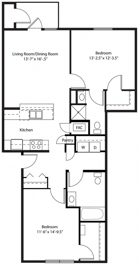 Floor Plan - Two Bedroom