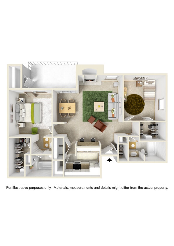 Floor Plan - Two Bed Two Bath