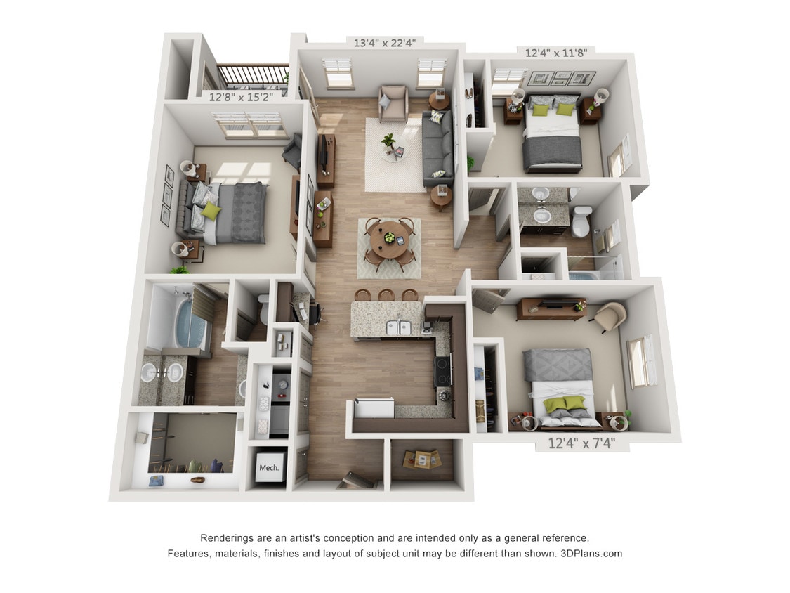 Floor Plan - Morehouse with 2 Car Garage Tandem