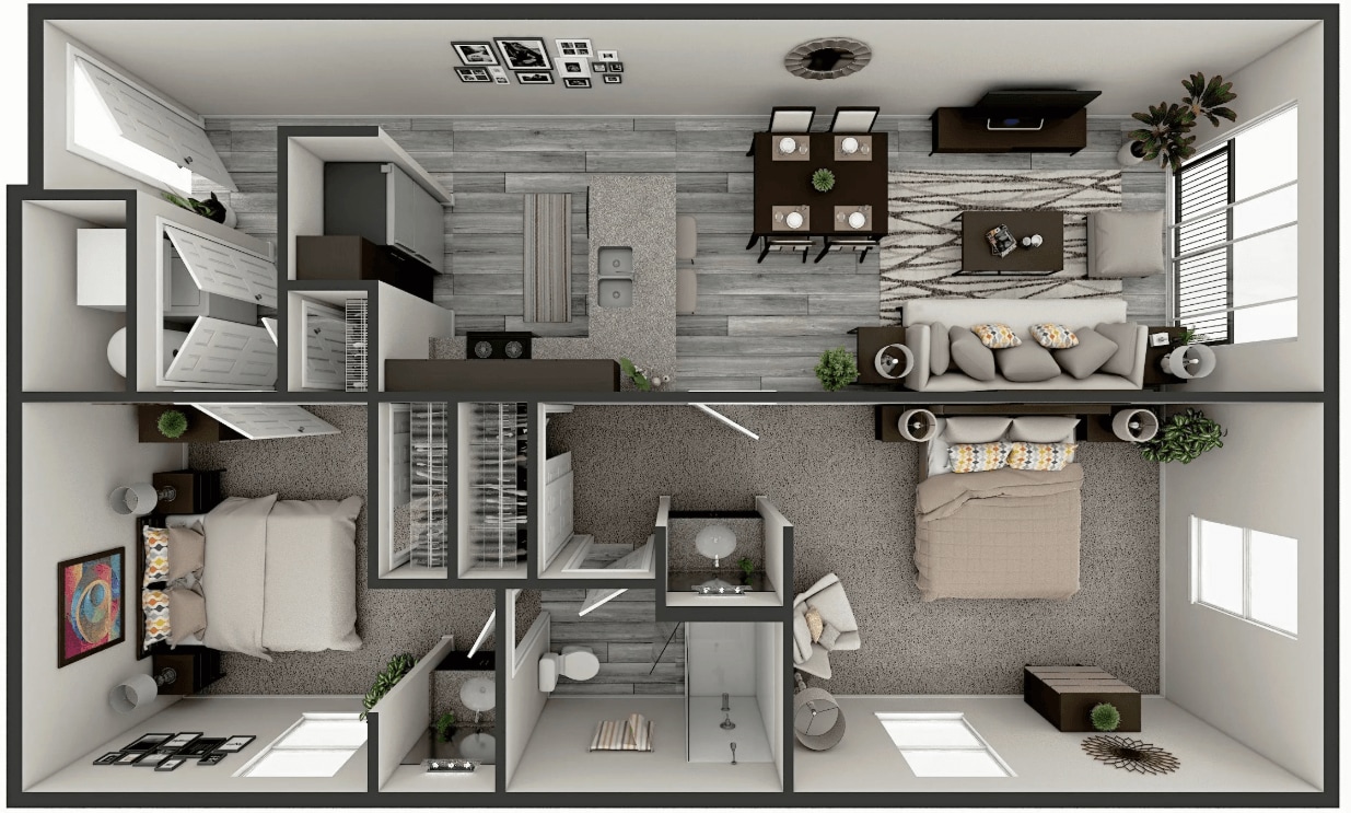 Floor Plan - Lombard 2 Bedroom 1 Bath