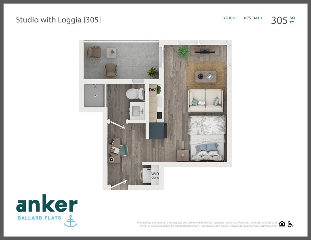 Floor Plan - Studio with Loggia