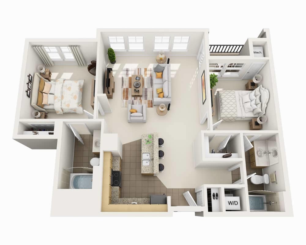 Floor Plan - Two Bedroom B2B