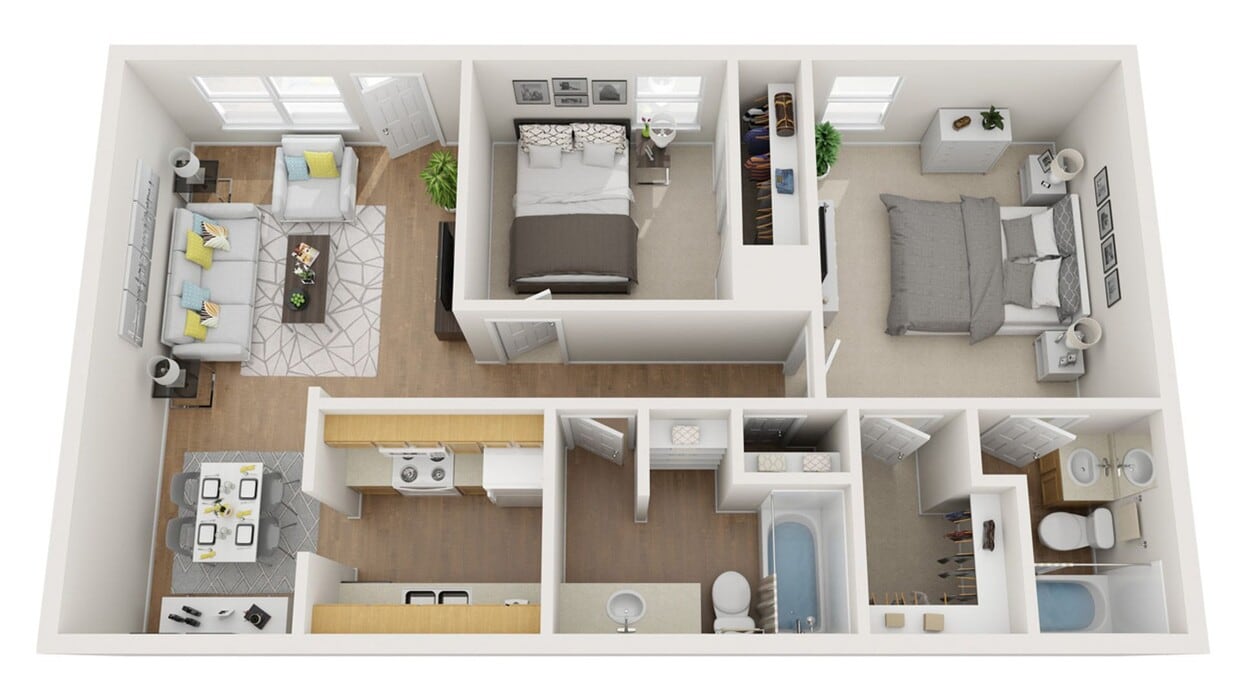 Floor Plan - 2 Bed, 2 Bath Apartment Home