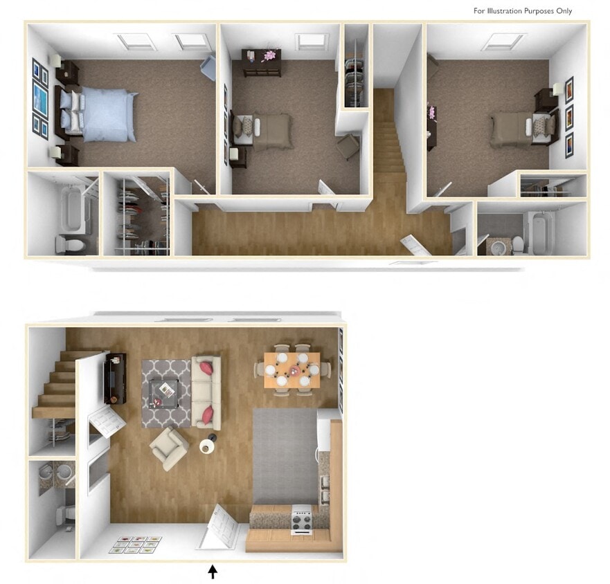Floor Plan - 3 Bed 2.5 Bath