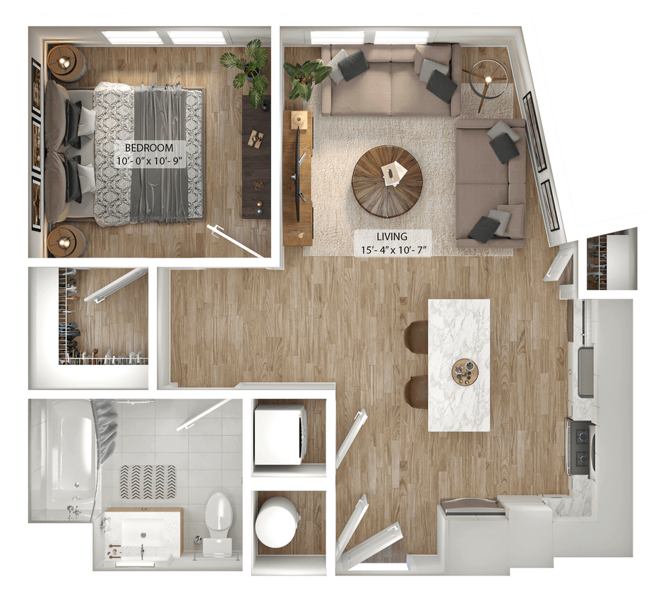 Floor Plan - 1 Bed/1 Bath-A2