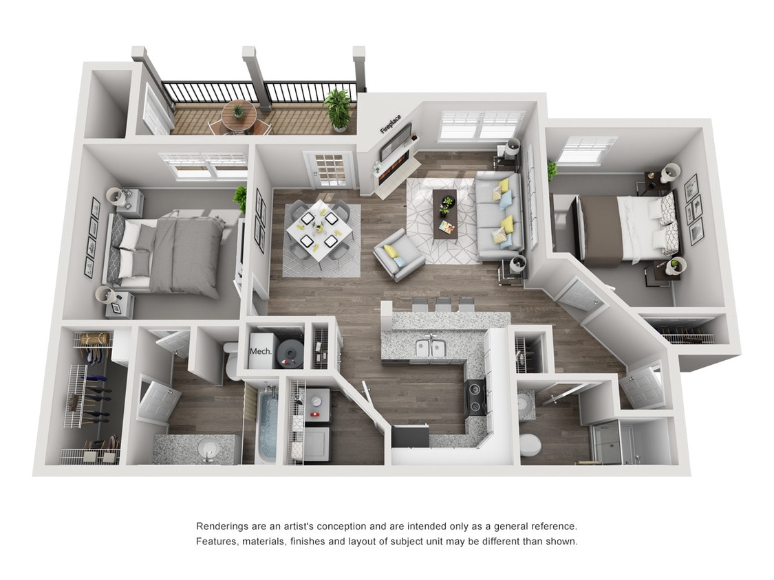 Ponderosa - 2BR 2BA - 943 SF - The Ponderosa