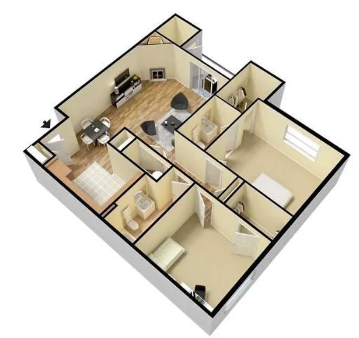 B3 2x2 - B3 - 2 Bedroom - 2 Bathrooms 