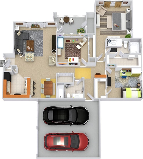 Floor Plan - Currituck with Attached Two Car Garage