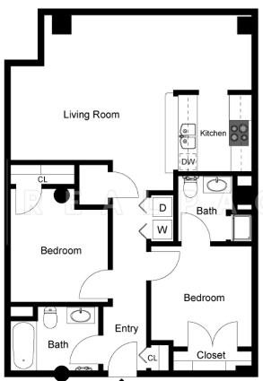 2BR/1BA - 2x1