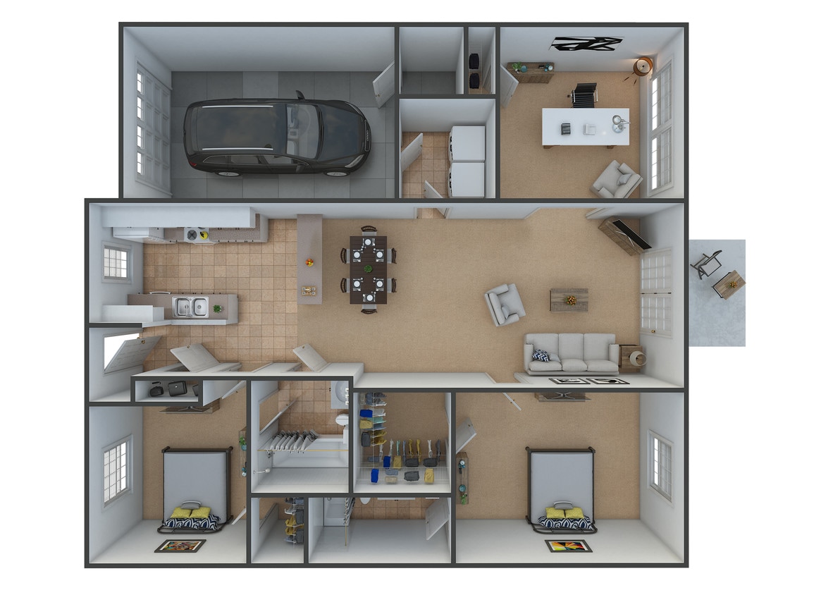 Floor Plan - The Chateau (w/ Garage & Bonus Room)