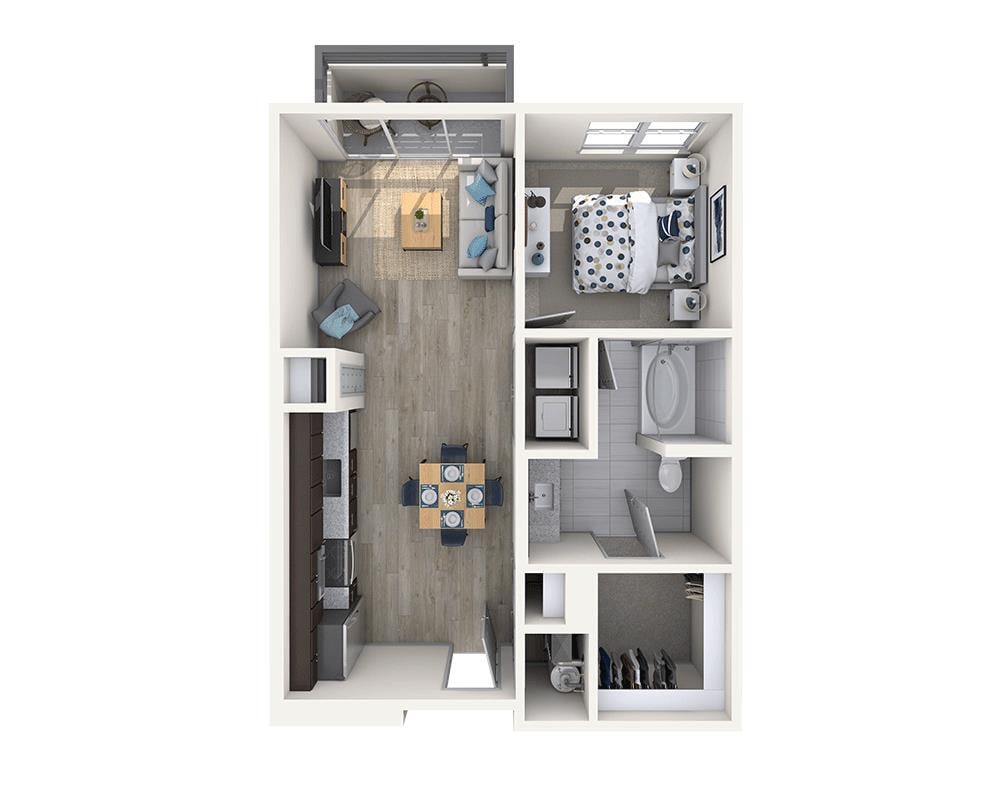Floor Plan - One Bedroom A1B