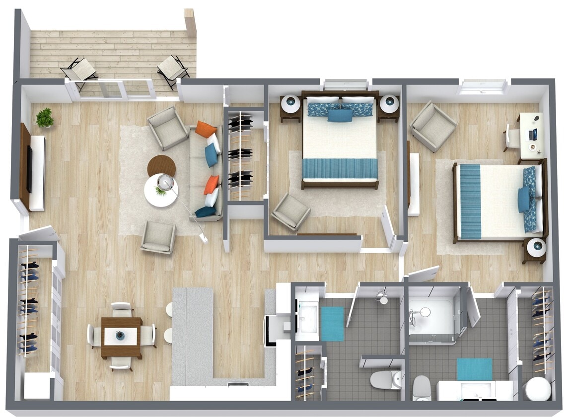 Floor Plan - Two Bedroom Two Bath