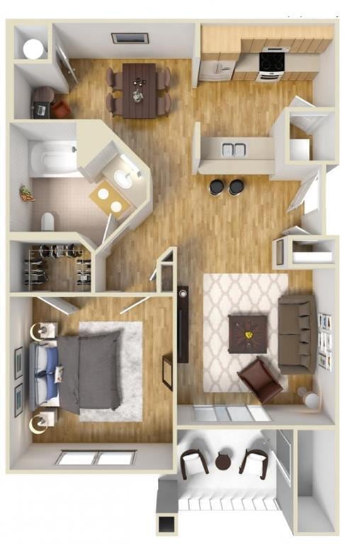 Floor Plan - 1X1 INT - M