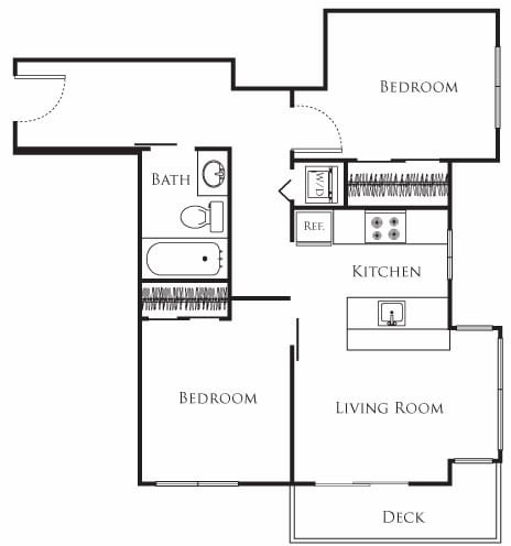 Floor Plan - Micro Two Bed - E1 328-628
