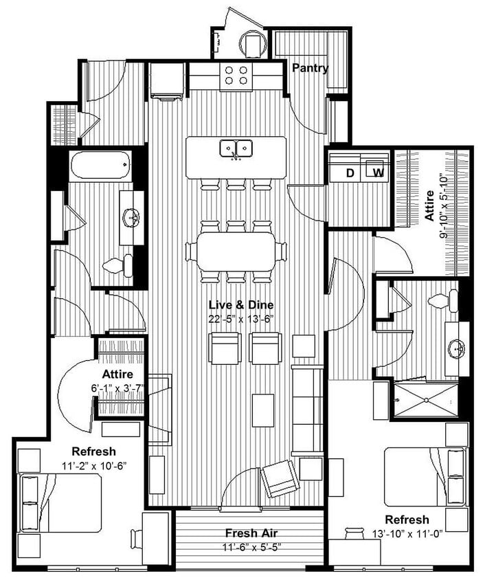 Refined 2 BR + Private Balcony, Gas Cooking - Refined 2 BR + Private Balcony, Gas Cooking