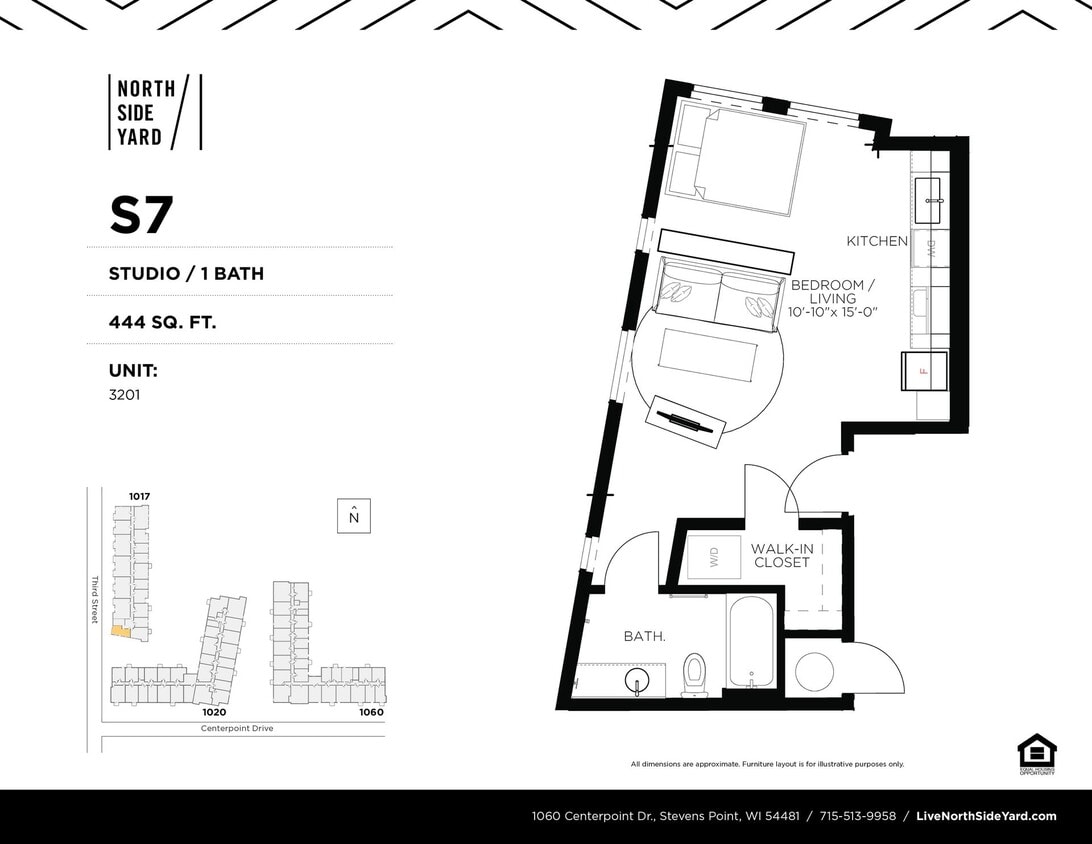 Floor Plan - S7 - Studio / 1 Bath 