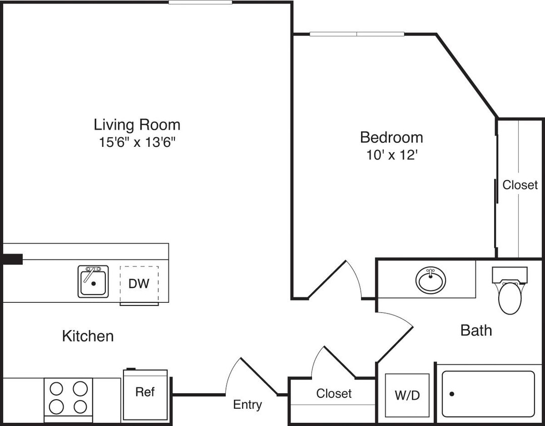 Floor Plan - 1 Bedroom C no balcony