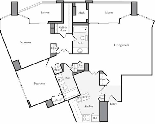 Floor Plan - 2 Bedrooms I