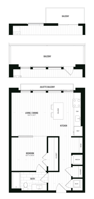 Floor Plan - 1 Bed/1 Bath-A1