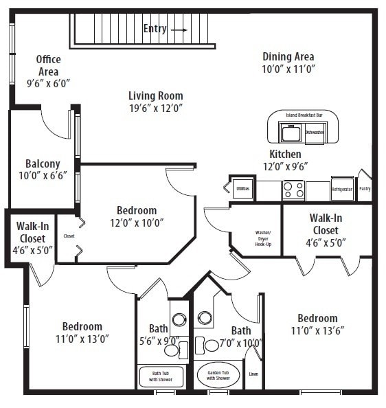 Floor Plan - 3 BR Grand Overlook