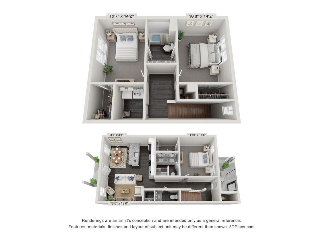 Floor Plan - Three Bedroom Townhome