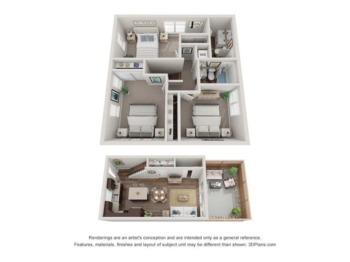 Floor Plan - 3 Bed 2.5 Bath Townhome