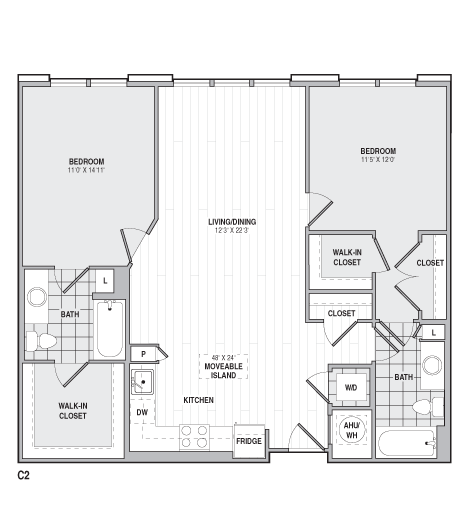 Floor Plan - 2Bed/2Bath-C2