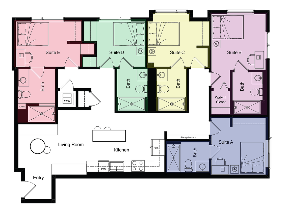 B1- Private Suite in Shared 5 Bedroom Unit - B1- Private Suite in Shared 5 Bedroom Unit