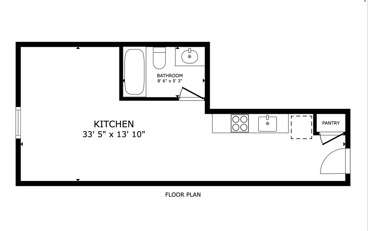 Floor Plan - 0BR / 1 bath