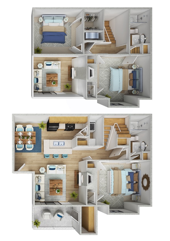 C2_3Bed_2Bath_1240 Sq Ft - C2 - 3 Bedroom, 2 Bathroom