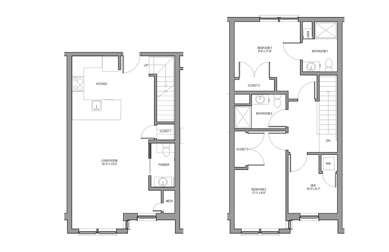Floor Plan - Two Bedroom Two Bath Deluxe