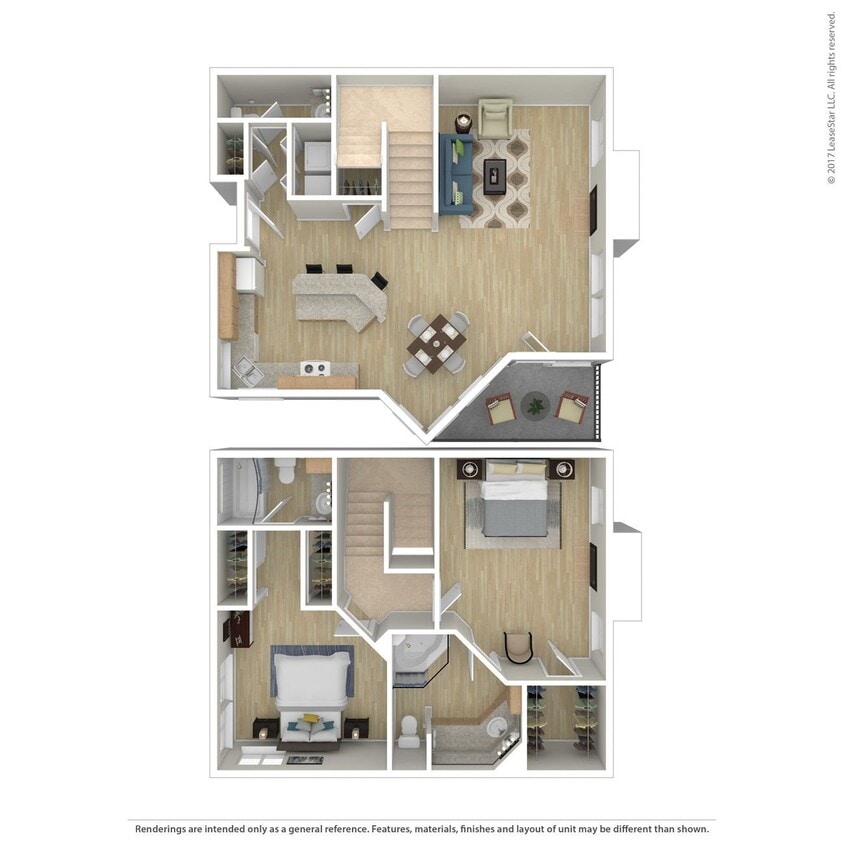 Floor Plan - 2 Bed 2.5 Bath 1461 SqFt (1344 Net) 