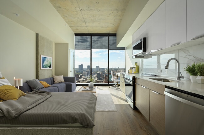 The living space of The Moten at Three Light Luxury Apartments - Three Light Luxury Apartments