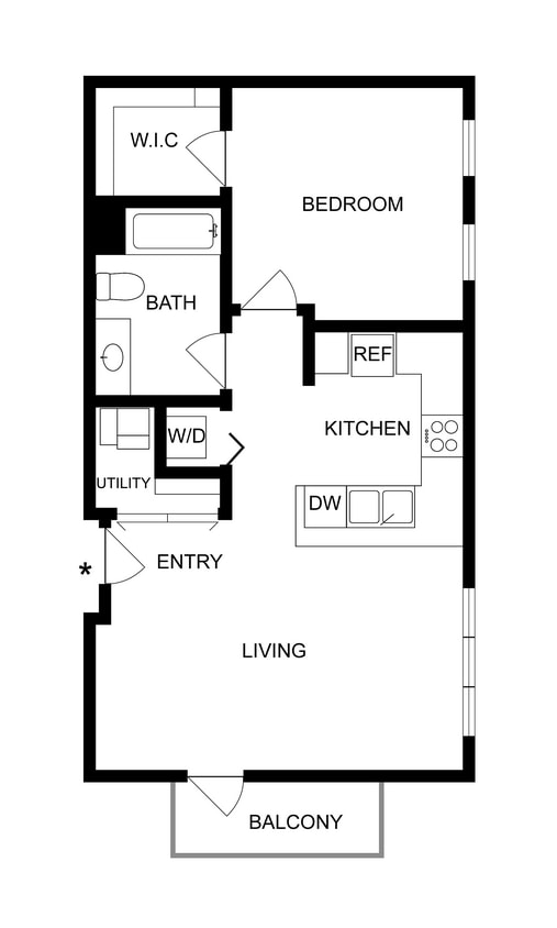 Highland | 1-Bedroom Floorplan - Highland
