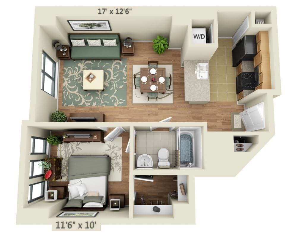 Floor Plan - 1 BEDROOM TOWER (A1M)