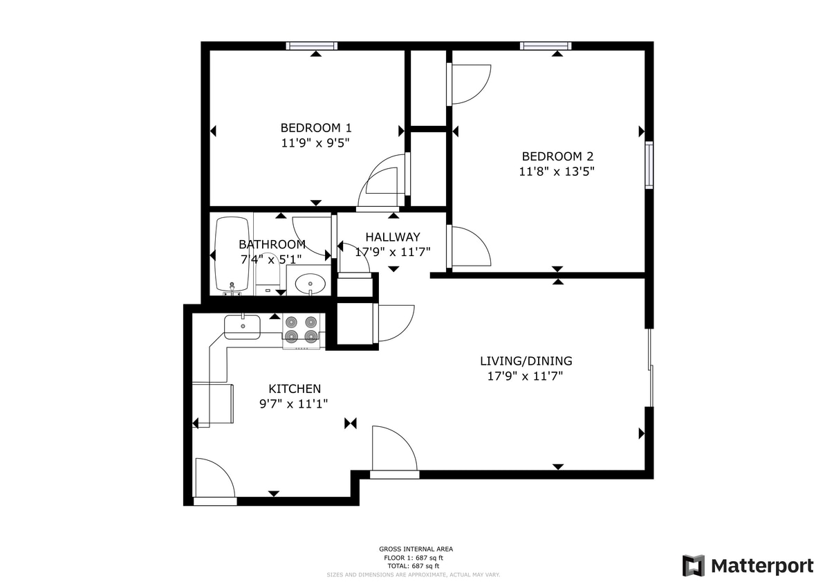2 Bed 1 Bath - 2 - C