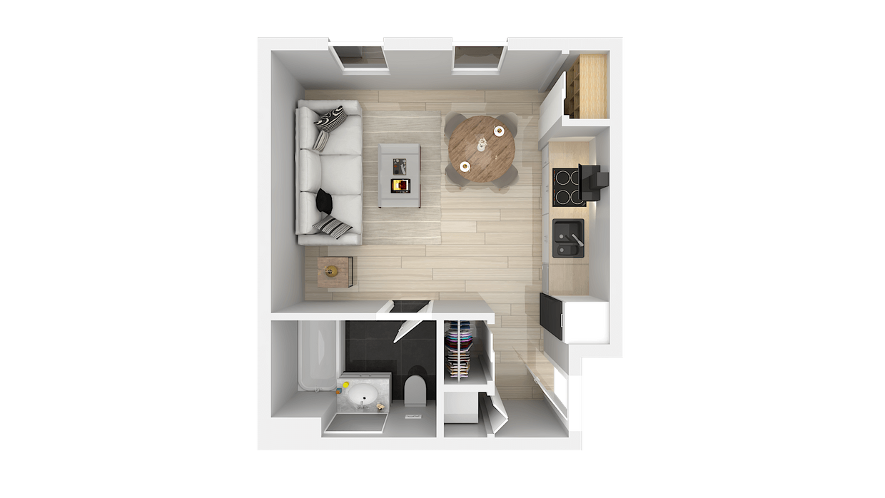 Floor Plan - Studio One Bath