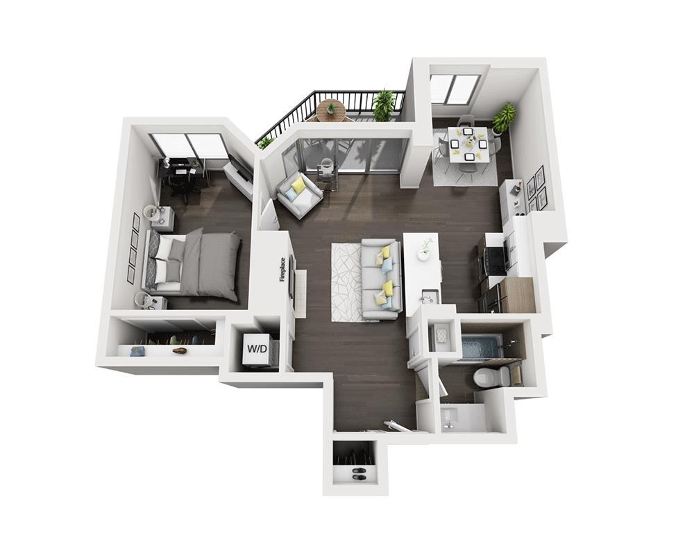 Floor Plan - One Bedroom A1Y