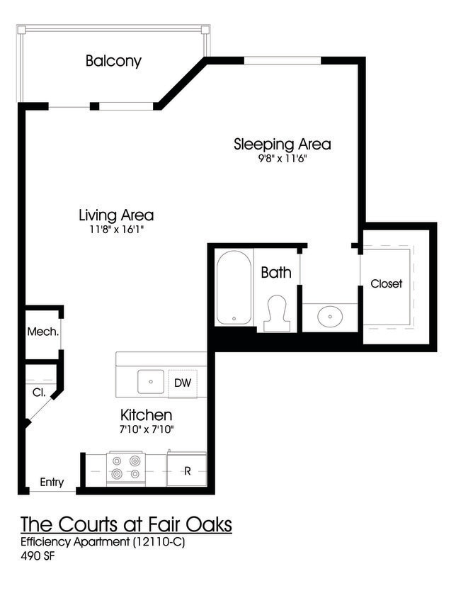 Floor Plan - Studio 1BA