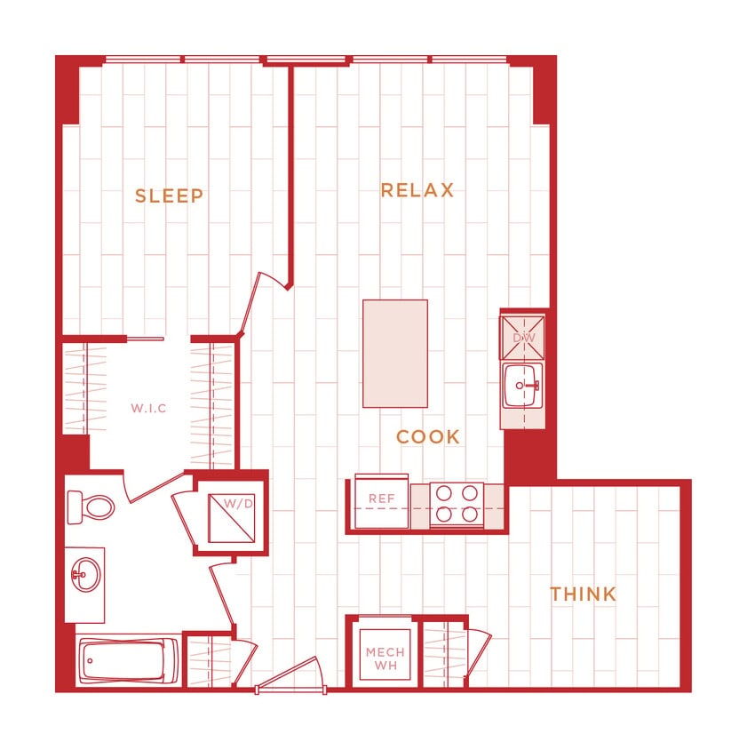 Floor Plan - 1 Bed/1 Bath Den s-ad10