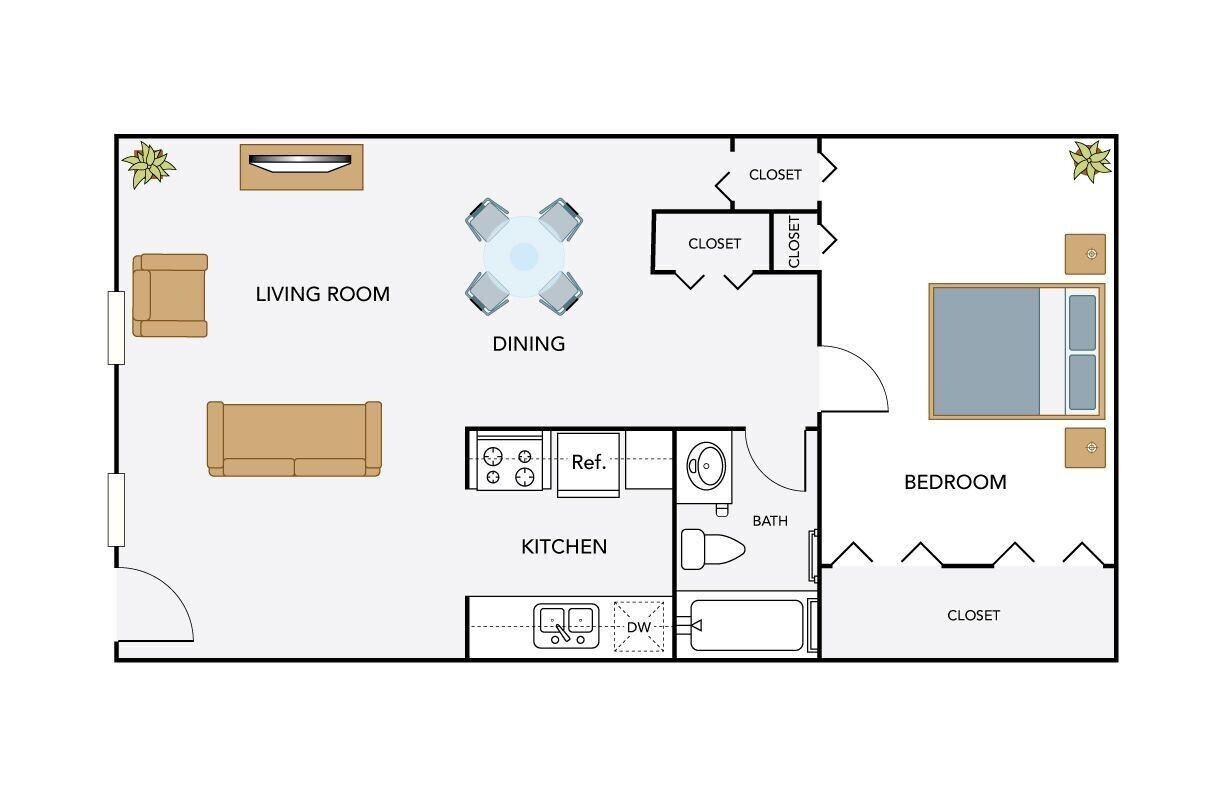 Floor Plan - One Bedroom