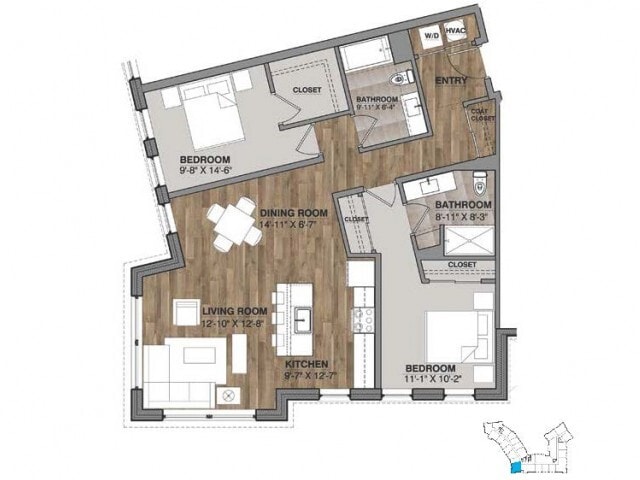 Two Bedroom - Unit I - I