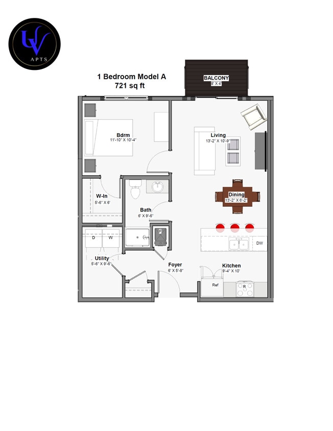 Floor Plan - 1 bed