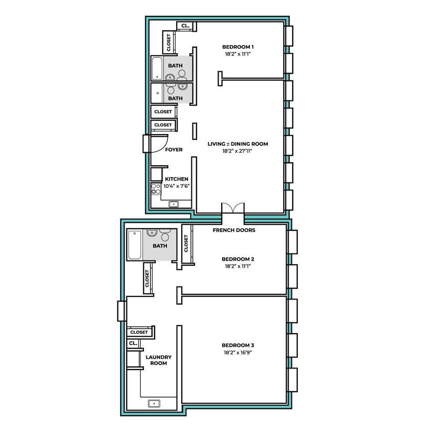 Floor Plan - Style 3B3B