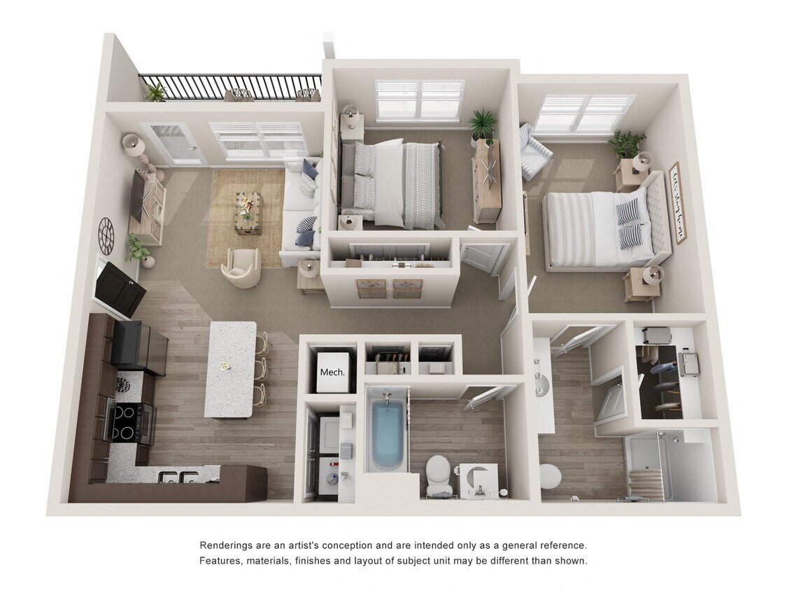 Floor Plan - Two Bedroom Two Bath B