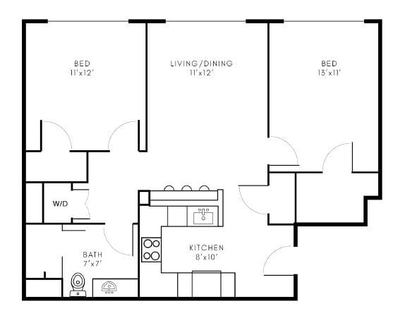 Floor Plan - 2x1 - B6
