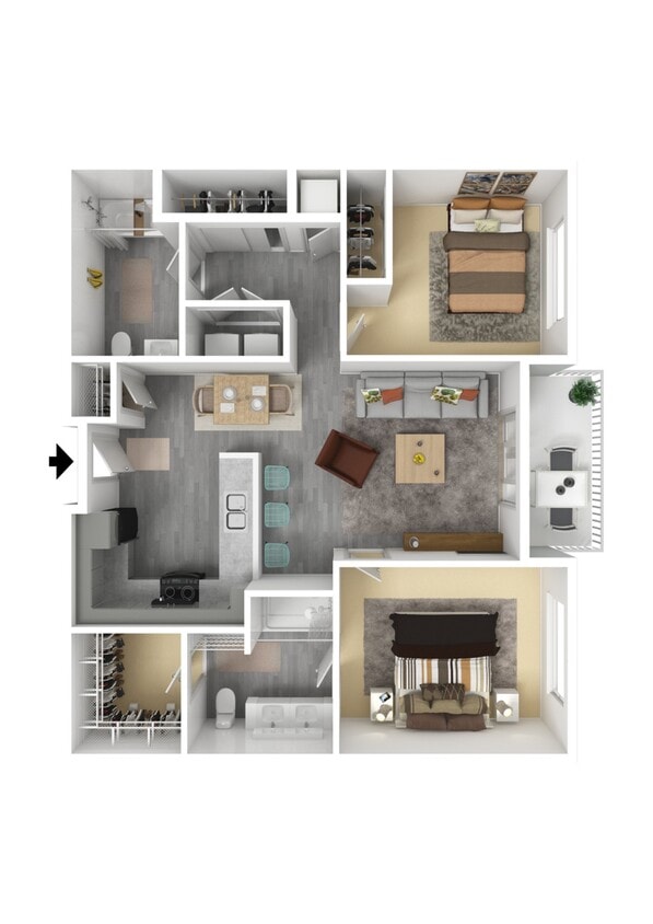 2 Bedroom A - 2 Bedroom - Furnished