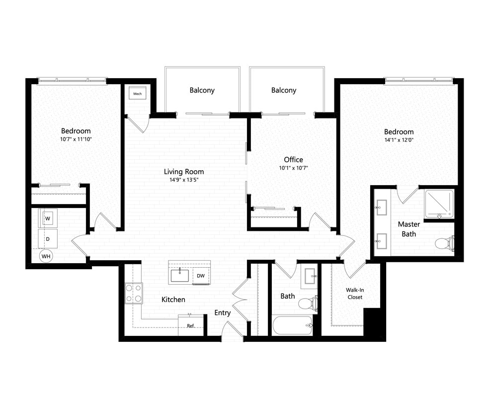 Floor Plan - 2B+D