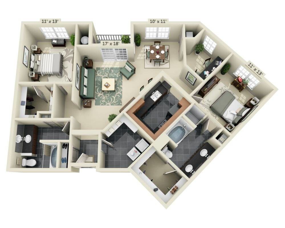Floor Plan - Plan I (B2N)