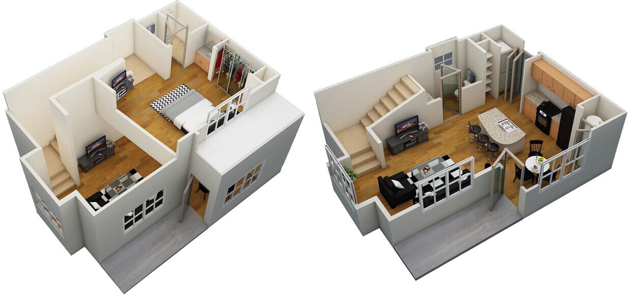 Floor Plan - A3 772sf 1/1.5